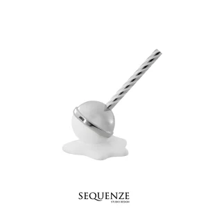 SEQUENZE - SCULTURA MINI LOVELY LOLLY BIANCO E ARGENTO