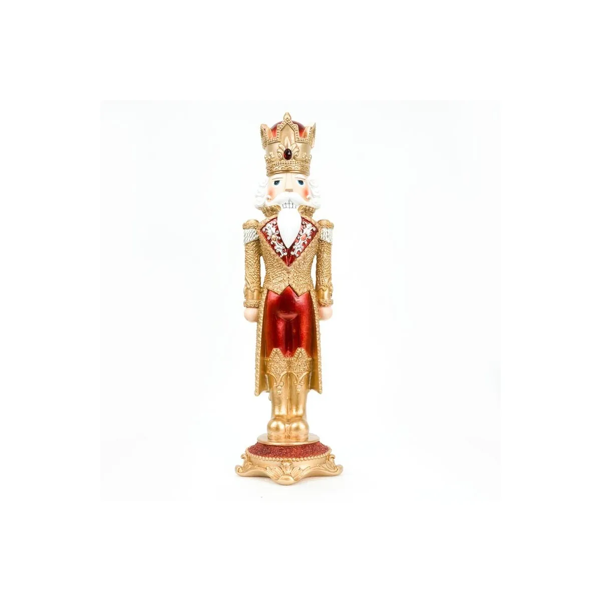 Schiaccianoci Natalizio Oro e Bordeaux con Corona H.46 cm