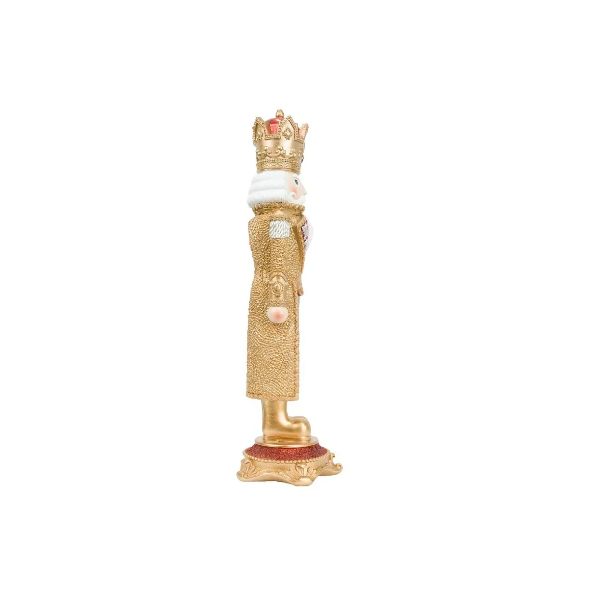 Schiaccianoci Natalizio Oro e Bordeaux con Corona H.46 cm - immagine 4