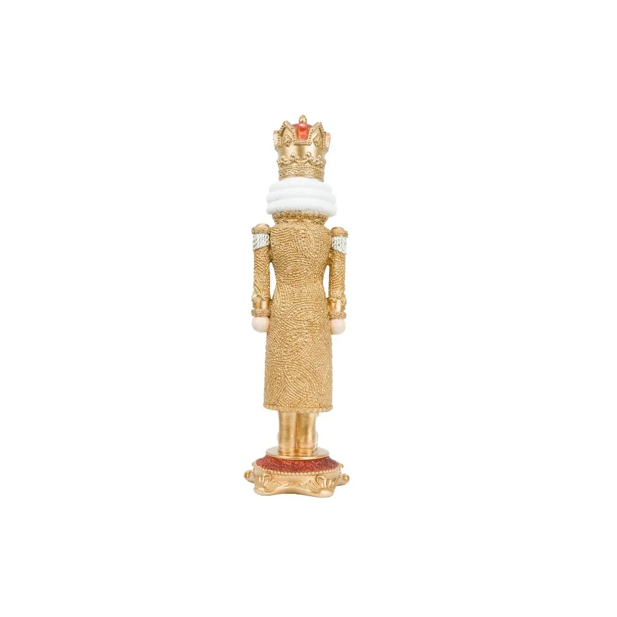 Schiaccianoci Natalizio Oro e Bordeaux con Corona H.46 cm - immagine 3