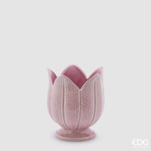 EDG - Vaso in Ceramica Freaky Tulip Rosa d.14 h.16