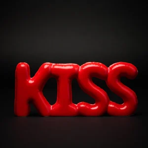 Blogo - Scritta KISS Red in Ceramica