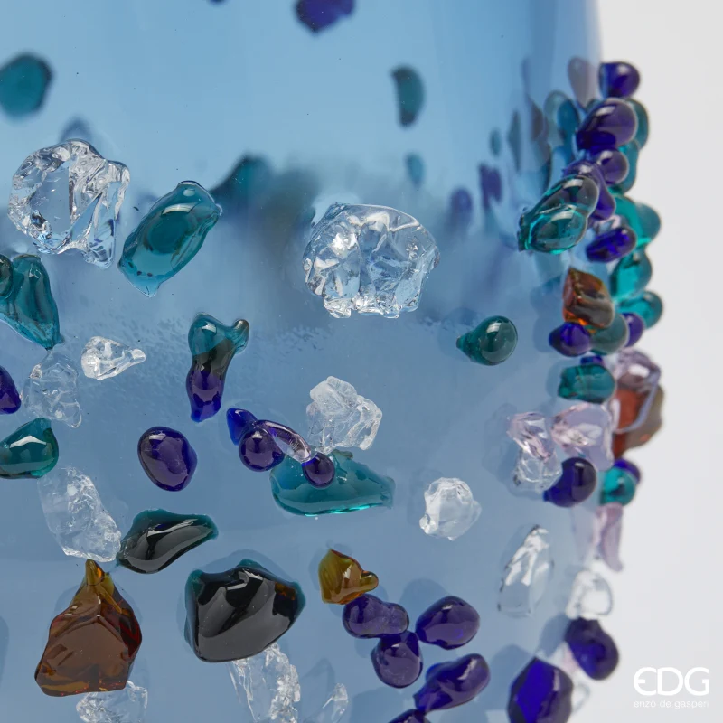 EDG - Vaso Gemme Ovale H 25 Cm Vetro Light Blue - immagine 3