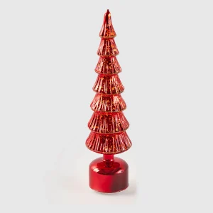 EDG - Decorazione Natalizia Pino Twist con Musica Movimento e Led 40,5x10cm Rosso Vetro