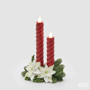 EDG - Doppia Candela LED con coroncina Natale