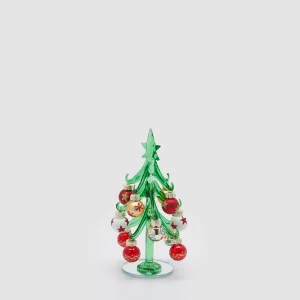 EDG - Decorazione Natalizia Pino decori vetro 16x7.5 cm