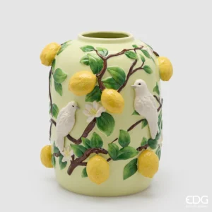 EDG - Vaso Limoni Bombato H 36 Cm D 30 Cm Mix Verde