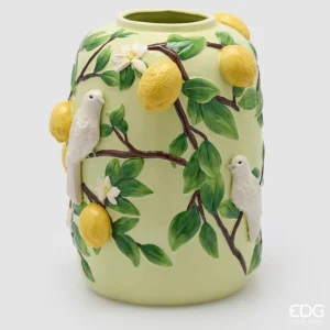 EDG - Vaso Limoni Bombato H 40,5 Cm D 34 Cm Mix Verde
