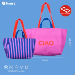 Fisura - Borsa da spiaggia reversibile CIAO